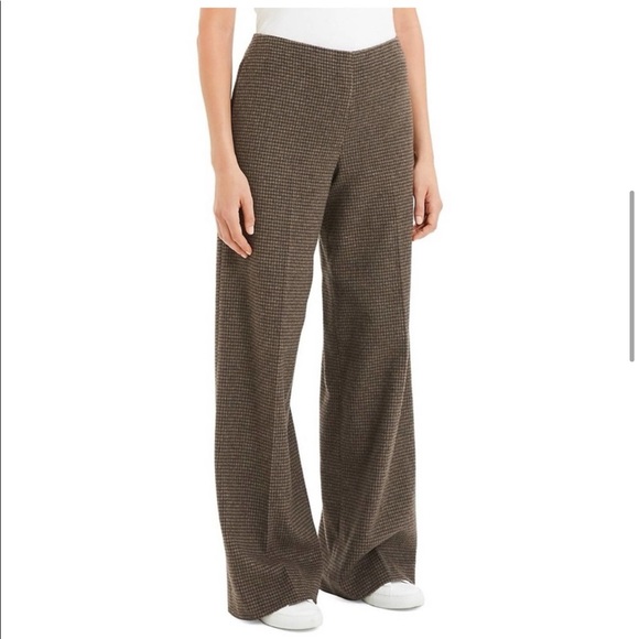 ❌SOLD❌Theory wide pant brown multi hounds flannel NWT $395 size 0 designer - Picture 2 of 9